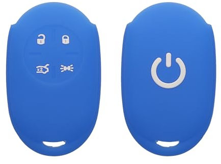 kwmobile Autoschlüssel Silikon Hülle kompatibel mit FIAT 500E 4-Tasten Autoschlüssel - Schlüsselhülle in Blau