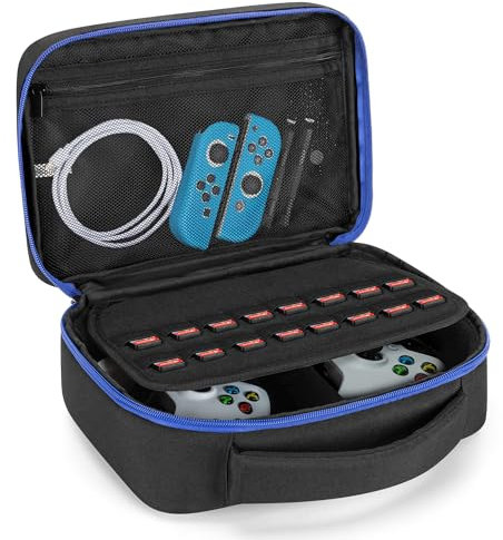 PGmoon 2 Controller Travel Case, Protective Controller Carrying Case Compatible with PS5/PS4, Xbox, Switch and Other Controllers, Extra Pockets for Game Cards, Cables, and More