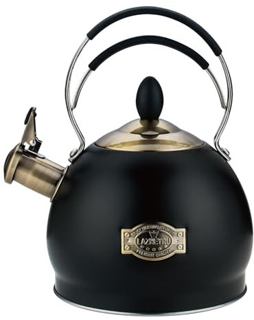 Bouilloire sifflante de 2,6 l en acier inoxydable avec poignée résistante à la chaleur, convient pour tous les types de feux, y compris l'induction