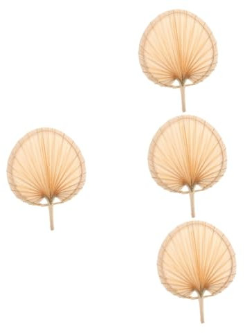 Healvian 4 Pièces fan de peinture éventail naturel éventail à feuilles ventilateur personnel éventail tissé à la main éventail de style chinois vintage feuilles de palmier