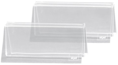 SIGEL TA150 Tischkartenhalter mit Klemmfunktion, Menükartenhalter, 2 Stück, für alle Formate, Acryl glasklar, 10 x 5 x 6 cm