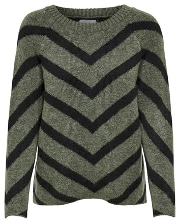 Only ONLELIZA L/S Maglione da Donna Knt Noos 15191792, Lizard/Detail:W/Black, XL