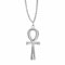 Kritz Damen Halskette Ankh Kreuz Elegant Gold oder Silber - Amulett Anhänger Ägyptische Antik Kreuz mit Verstellbare Kette - Modisches Geschenk für Frauen Collier (Silber)