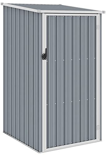 Keketa Capanno da Giardino Casetta Attrezzi Giardino Casetta da Giardino in Lamiera Ripostiglio da Esterno Casetta da Giardino in PVC Grigio 87x98x159 cm in Acciaio Zincato