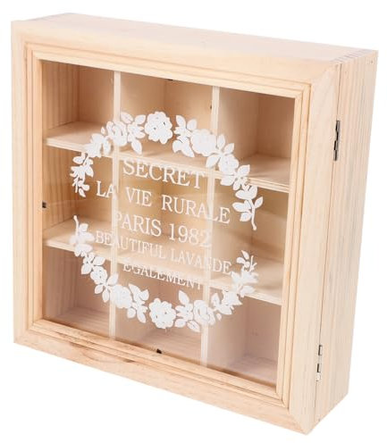 Cabilock Boîte porte-sachet de thé en bois récipient pour sachets de sucre vitrine bijoux étui à bague en bois boîtier de montre en bois Regardez Organisateur Cas voyage