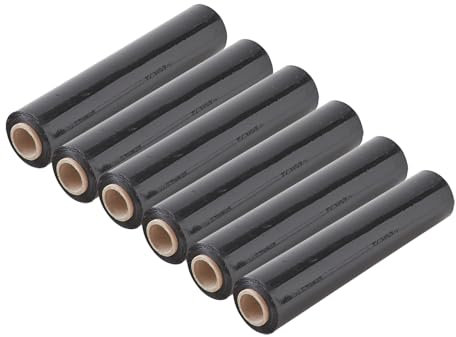 Pack and Move - Lot 6 rouleaux film étirable - 300 m - Noir - Film déménagement Film emballage Film palette Film protection