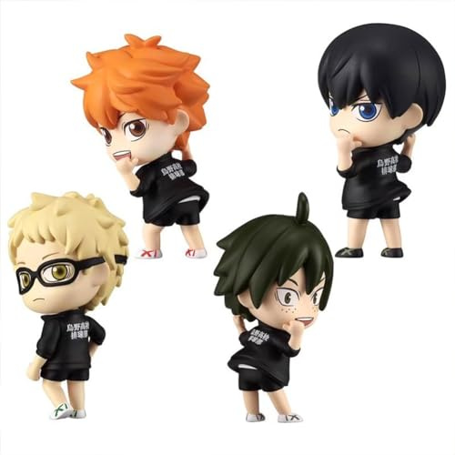 Zhongkaihua 4 piezas figuras de Haikyuu Hinata Shoyo Look Up Figure de anime, modelo de PVC, figurita, decoración para el hogar, escritorio, coche, ornamento, regalo de cumpleaños para fanáticos, 2.75