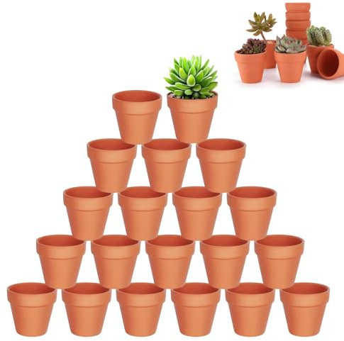GYTFOG 20 Pcs Terracotta Plant Pots Terracotta Pots, Clay Plant Pots Multi Purpose Clay Pot for Succulent, Mini Terra Cotta Pots with Drainage Holes for Succulent Plants Display