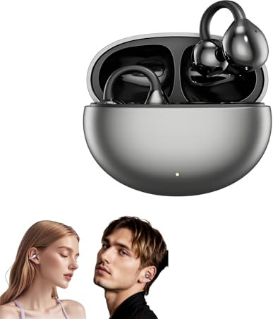 Auriculares inalámbricos Bluetooth con clip para la oreja, conducción ósea, deportes abiertos, inalámbricos, sin intrauditivos, cancelación de ruido, carga Bluetooth 5.4, tipo C, pareja de negocios