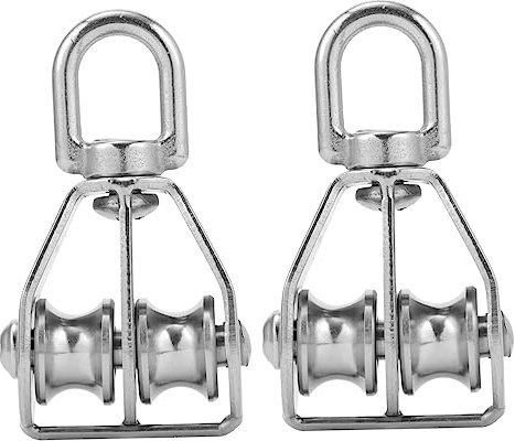 ULTECHNOVO Heavy Duty Edelstahl Flaschenzüge 2 Stücke Doppel Swivel Pulley Einbau Rigging Liefert