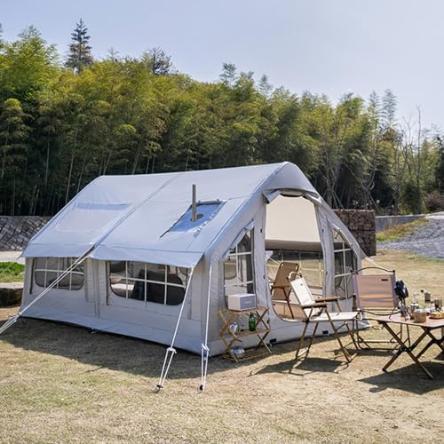 Inflatable Camping Tent with Quick Setup Pump, Waterproof Windproof Design for Outdoor Adventures, Includes Storage Bag