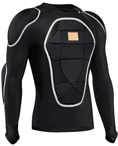 Long Sleeve Cycling Armor Vest Compression Clothes, Protective Gear for Motorbiking, Skiing, and Cycling Outdoor Sports, High-Density Pe Padding, Breathable Stretch Fabric, Black