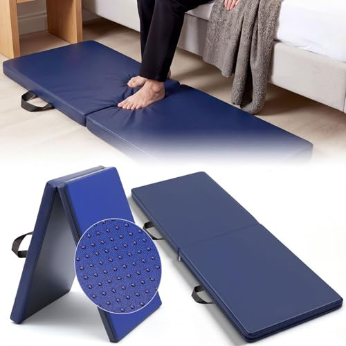 Wesiti 1 Pcs Foam Fall Mat for Elderly 70 x 24x2 Fall Mat Non Slip Foldable Safety Protection for Elderly, Bedside Floor for Senior, Handicap