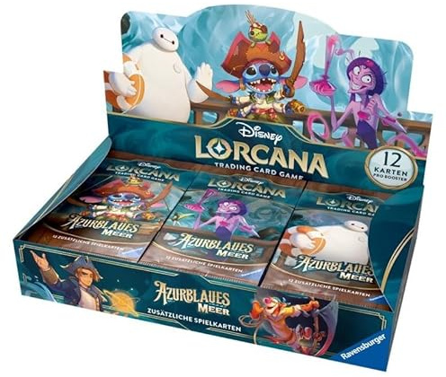 BB-Toy-Trades Lorcana - Azurblaues Meer Display Box mit 24 Booster Packs - DEUTSCH - Sammelkarten NEU & OVP Toploader
