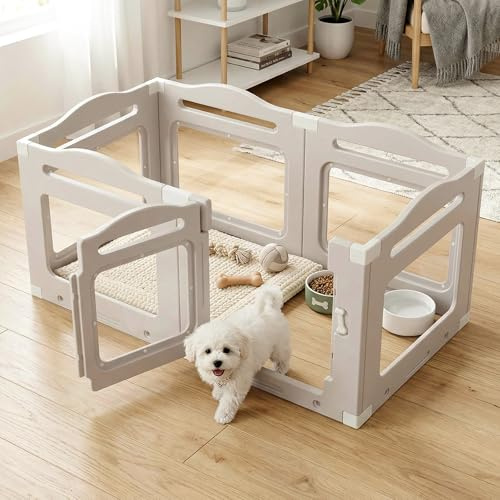 MAMIZO Acryl Welpenauslauf 129 × 68× 60cm, Faltbar Laufstall Hund