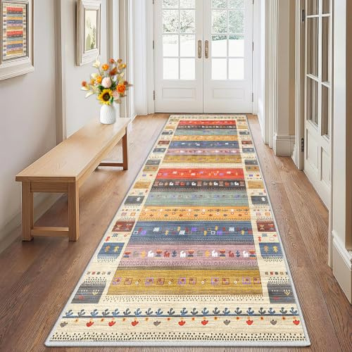 bemfgoz Tappeto Passatoia Corridoio Lungo Ingresso Interno 90 x 500 cm Tappetino Cucina Antiscivolo Lavabile Tappeti Runner Largo per Salotto Scendiletto Camera da Letto Bagno Lavanderia
