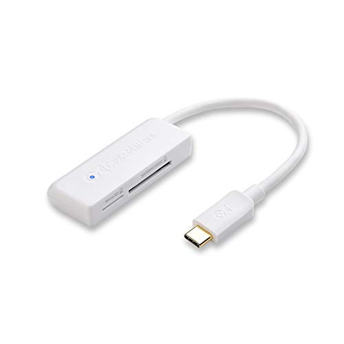 Cable Matters Dual Slot USB C Card Reader (USB C SD Card Reader) in White for Micro SD, SDHC, SDXC Memory Cards - Thunderbolt 4 / USB4 / Thunderbolt 3 Port Compatible