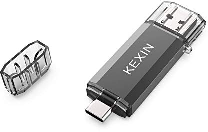 KEXIN Clé USB Type C 64Go 3.0 OTG Clef USB 3.0 et USB C 64 Go 2 en 1 Cle USB Flash Drive à Capuchon pour PC et Huawei Xiaomi Smartphone Doté Type C et OTG Activé (Noir)