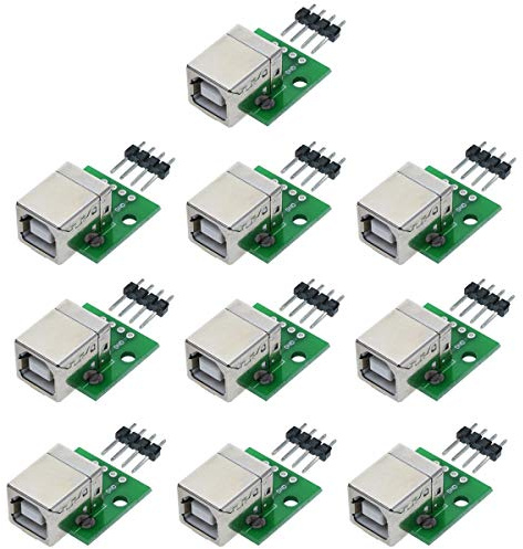 YOUMILE 10Pcs DIY Conector macho/MINI MICRO USB a adaptador DIP 2.54mm Conector hembra de 5 pines Tipo B USB2.0 Convertidor PCB hembra USB 3.0