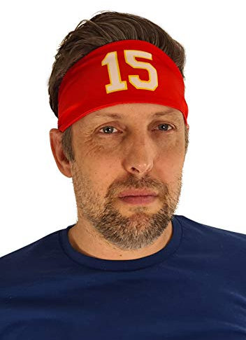 Stirnband 15 Fußball Schweißband Rot Kostüm