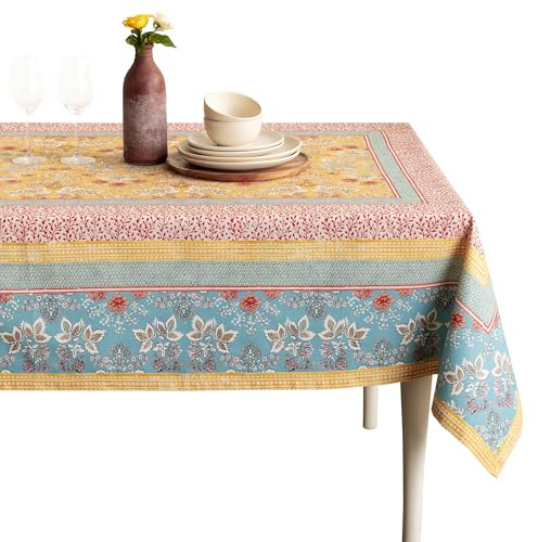 Maison d' Hermine Table Cloth Rectangle Table 100% Cotton 60 x 90 Inches Tablecloth Reusable Decorative for Dining Kitchen Room Farmhouse Home Easter Decorations Spring Summer - Marquise