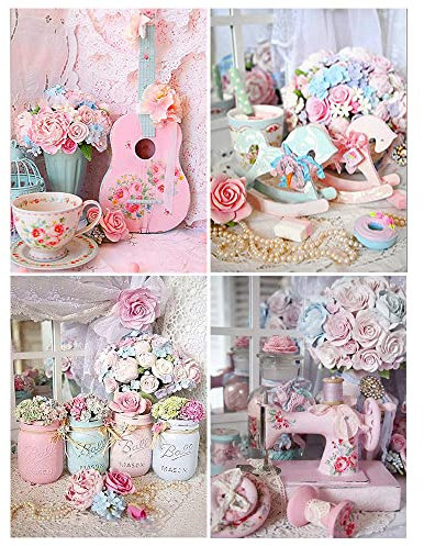 DCIDBEI 30x40CM DIY 4er Set Diamond Painting Vase Erwachsene,Diamant Painting Bilder Blumen Diamant Stickerei Kinder,Mosaik Diamant Kunst Dekoration für Wohnzimmer Schlafzimmer