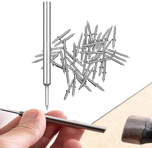 Clou À Double Tête, 100pcs Double Tête Plinthe Clous Sans Couture, Vis De Sécurité Invisibles Avec Outil De Manchon Spécifique À Ongles Pour L'Entretien Extérieur Et Intérieur De La Maison