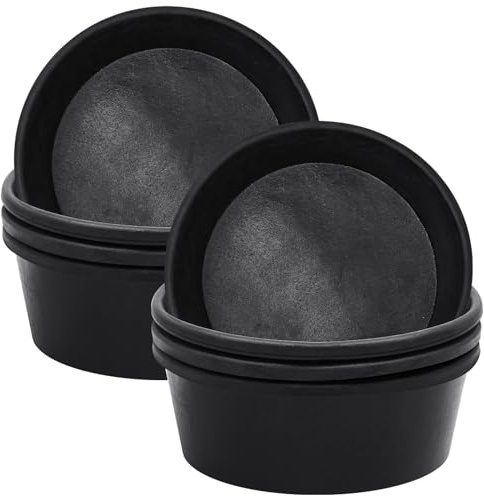 Sadnyy 4 Pcs Rubber Feeder Pan, Rubber Feed Pan Utility Horse Feed Bucket Dog Bowl Horse Feeder for Cats Dogs Goats Chicken Dust Bath Container Animal Feeding, 10.6 x 4.1 Inch(4 Quart/ 1 Gallon)