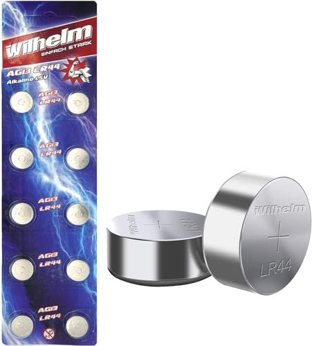 10 x Wilhelm AG13 LR44,5V Batterie Knopfzelle Knopfbatterie Alkaline 11,5 x 2,1mm LR1154 303
