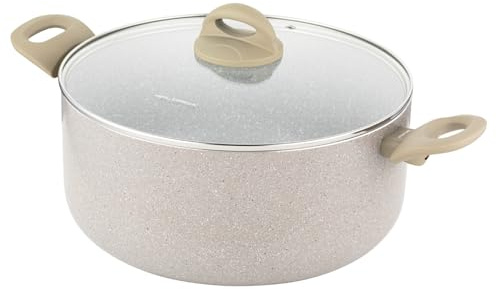 FLORINA Aluminiumgryta ISLA 7L I 28 cm I Kastrull i aluminium med non-stick-beläggning I Snabb och jämn uppvärmning I Soft-touch Handtag I Estetisk Design