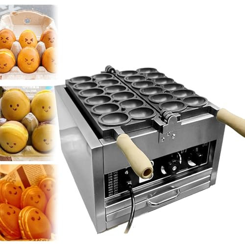 Piastra per waffle a forma di uovo da 1800 W,piastra per waffle a bolle, piastra per waffle ripiena rotonda,riscaldamento bifacciale, manici Cool-Touch, con rotazione a 180°, 50-300℃/122-572℉