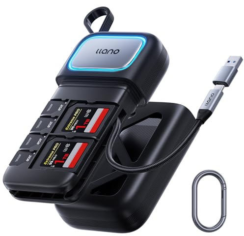 llano Lettore di schede SD/MicroSD ad alta velocità (supporto UHS-I), design compatto con slot integrato, compatibile con iPhone, Android, PC, MacBook, laptop, Dual Slot, USB Type-C 3.2 Gen1