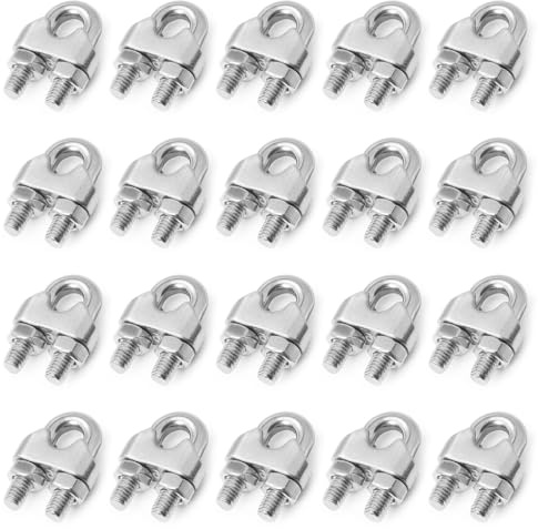 MIVIDE Abrazaderas de Cable M8, Abrazadera de Acero Inoxidable, 20 Piezas