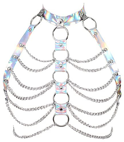 för bh kedja kroppskedja BH halsband punk bröstfäste BH kedja kroppssmycken
