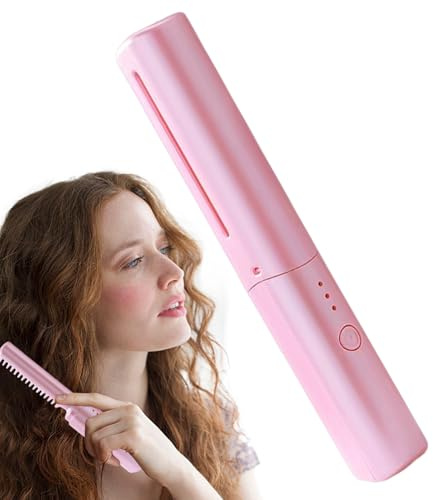 Arduenta De Cabello Portátil: Peine Caliente Recargable, Herramienta De Cabello De Viaje | Cepillo Eléctrico Inalámbrico, Dispositivo De Peinado Con Calefacción Compacto Para Retoques Rápidos Pa