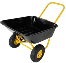 Carriola da giardino resistente, design a due ruote con grande capacità per giardinaggio all'aperto e carichi pesanti, facile da manovrare