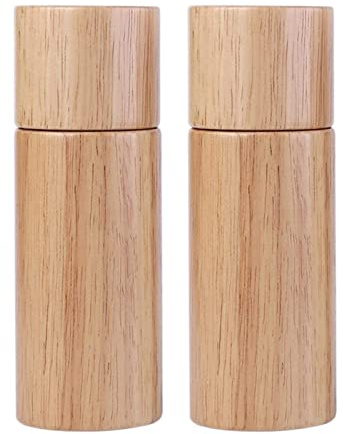 Juego de molinillos sal y pimienta for cocina, 2 unidades, molinillo ajustable 6 pulgadas, manual madera for especias