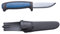 Morakniv Gürtelmesser Pro S - rostfreier Stahl - TPE Griff - blaue Kunststoffeinlage - Fingerschutz - Kunststoffscheide, grau