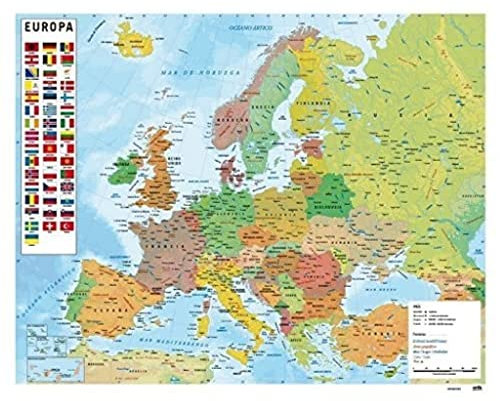 Grupo Erik Editores Karte von Europa – Mini Poster, 40 x 50 cm