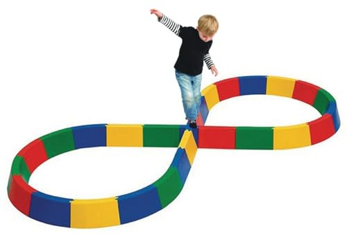 S&S Worldwide Figure 8 Balance Beam Set. 27 Piece Set of Interlocking 4 High Plastic Blocks Assembles to over 10' Long and 4' Wide. Fun Way to Develop Balance Skills.