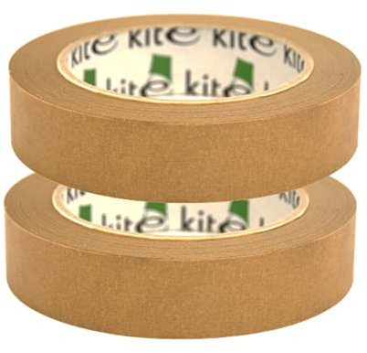 2X 25mm x 50m Framer's Tape - Brown Masking Tape - Self-Adhesive Kraft Paper Material, Ideal for Picture framing, Masking, Decorating and or Packaging - Eco-Friendly - 100% Recyclable - Vegan(2)