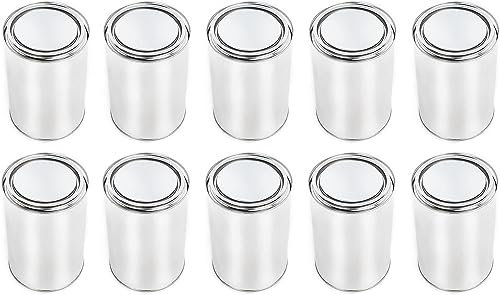 BenBow Weißblechdose 10x 1000 ml mit Eindrückdeckel - luftdicht, undurchsichtig, leer, rund - Aufbewahrungsbehälter