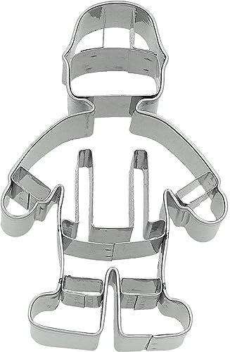 RBV Birkmann Ausstechform Feuerwehrmann, Ausstechform zum Ausstechen und Dekorieren von Plätzchen, Marzipan, Fondant, Edelstahl, spülmaschinengeeignet, Größe:8 cm, 199224