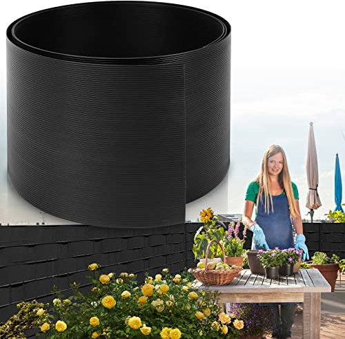 Fiqops Lot de 20 bandes brise-vue en PVC de qualité supérieure - Résistant aux UV - En PVC rigide - Pour clôture de jardin, balcon, 2,53 m x 19 cm x 1,33 mm - Anthracite