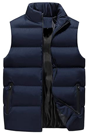 MGSFGlk Teddy Reitweste Herren Ärmellose Weste Tasche Jacke Weste Stehkragen Ärmellos Thermoweste Lässige Weste Ärmellose Winterjacke Weste Übergangsjacke Schwarz Bomberjacke Herrenweste Outdoor