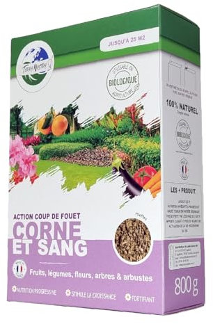 TERRA NOSTRA - Engrais Corne et Sang - Seau 3Kg Miettes Coup de fouet - Produits Ecologiques - 100% Naturel - Utilisable en Agriculture Biologique - Fabriqué en France