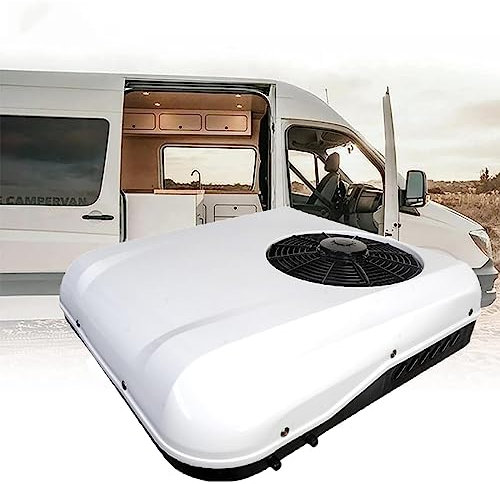 RV Air Conditioner Car Electric Caravan Roof Air Conditioning, Dc 12V Air Conditioner Electric Truck Rv Parking A/C Unit, New Energy 100% Electric Automotive Split Air Conditioner,White,12V