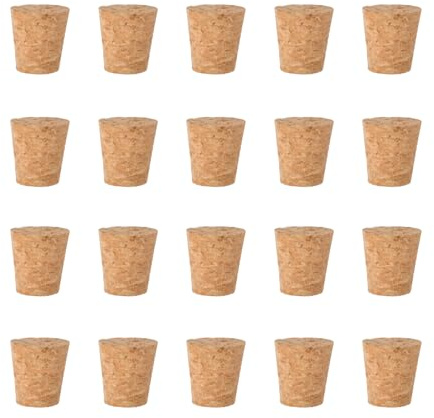 Lufdegim 20 tapones para botellas, tapones de corcho, corchos de vino, para manualidades, corchos cónicos, para botellas de vino y cerveza