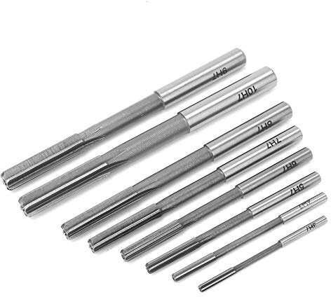 Alesatore 8 Pezzi Utensile Taglio a Codolo Cilindrico in Acciaio Ad Alta velocità per la Lavorazione di Stampi, Adatto per Acciaio, Legno, Alluminio, Alesatrici, Fresatrici