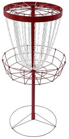 WOLEGM skivgolfkorg, 64,5 x 132 cm discgolf korg bärbar med 24 kedjor mobil discgolfkorg för nybörjare, äldre och professionella golfare